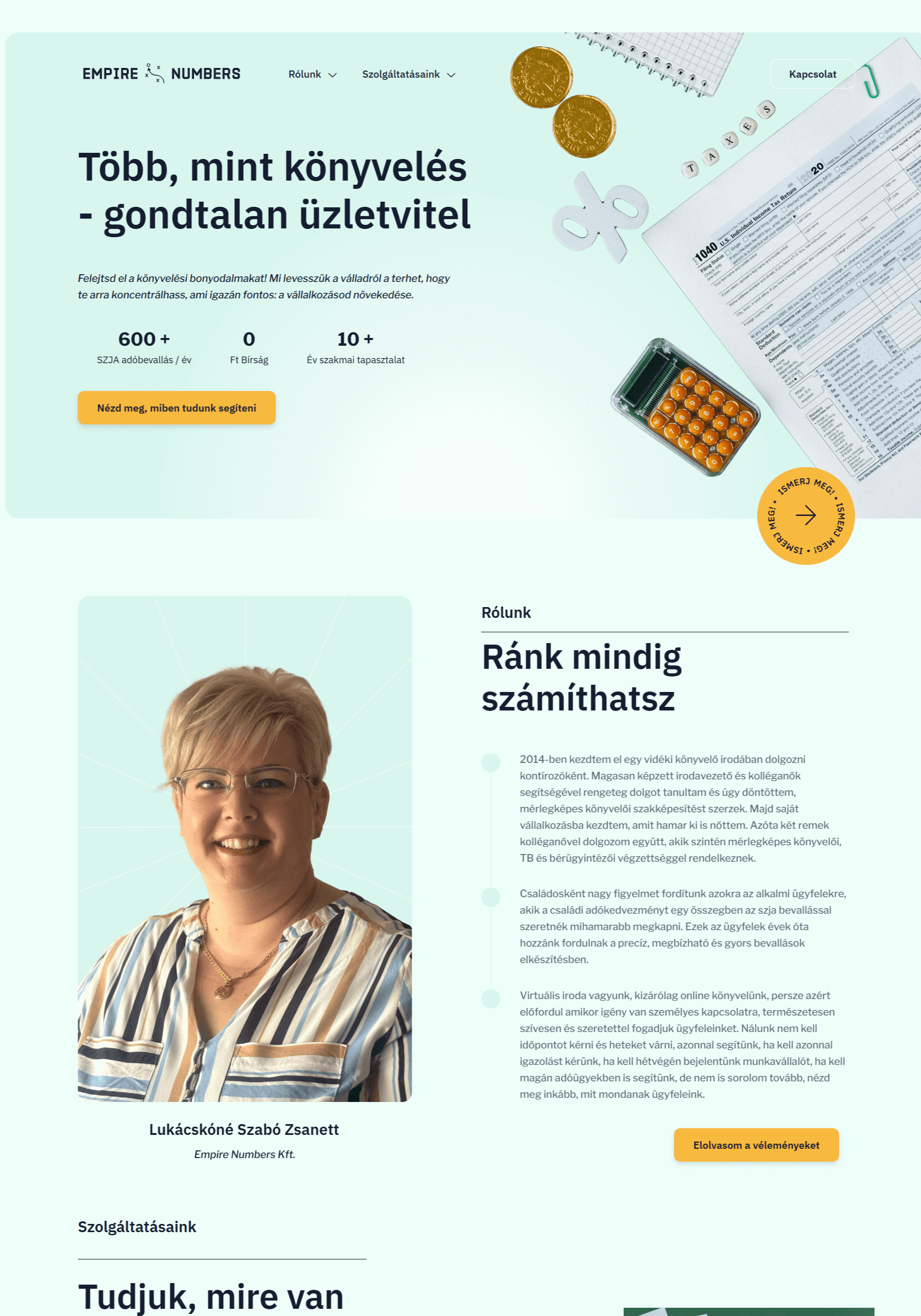 könyvelő cég weboldal
